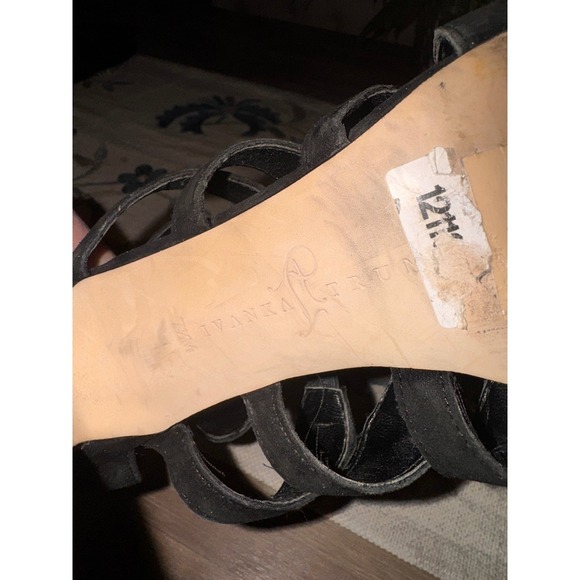 Ivanka Trump Black Suede Leather Gladiator Heels Strappy Stiletto 7.5M - Picture 6 of 10